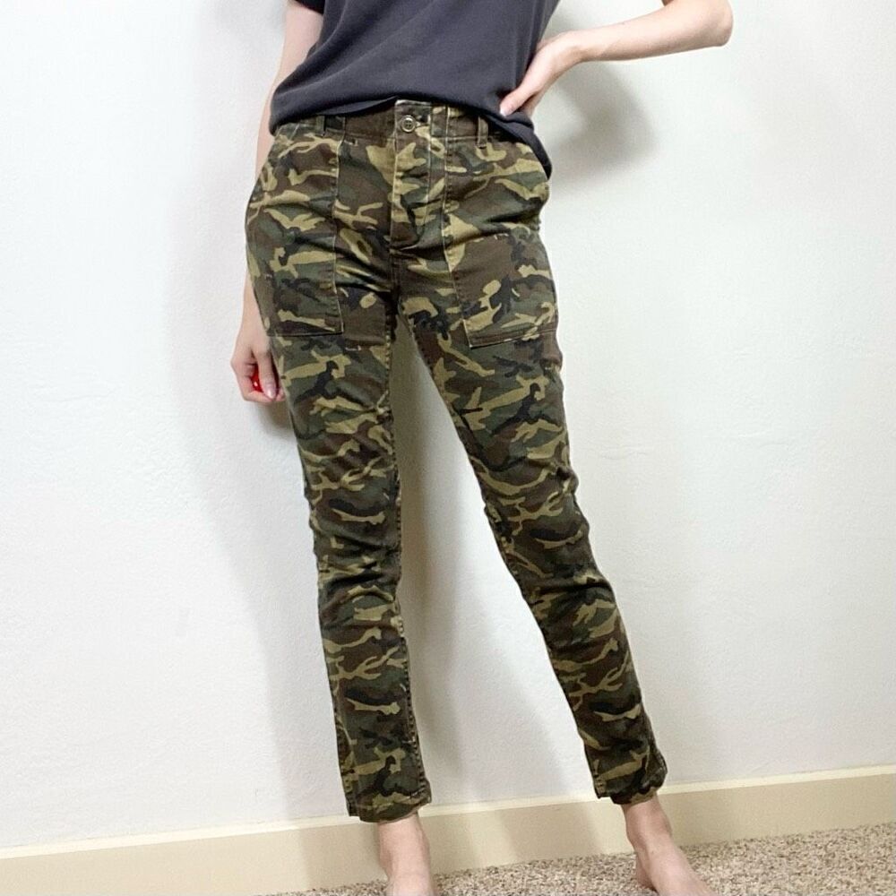 NLST Army Green Camo Utility Style Mid Rise Skinny Jeans Size 26